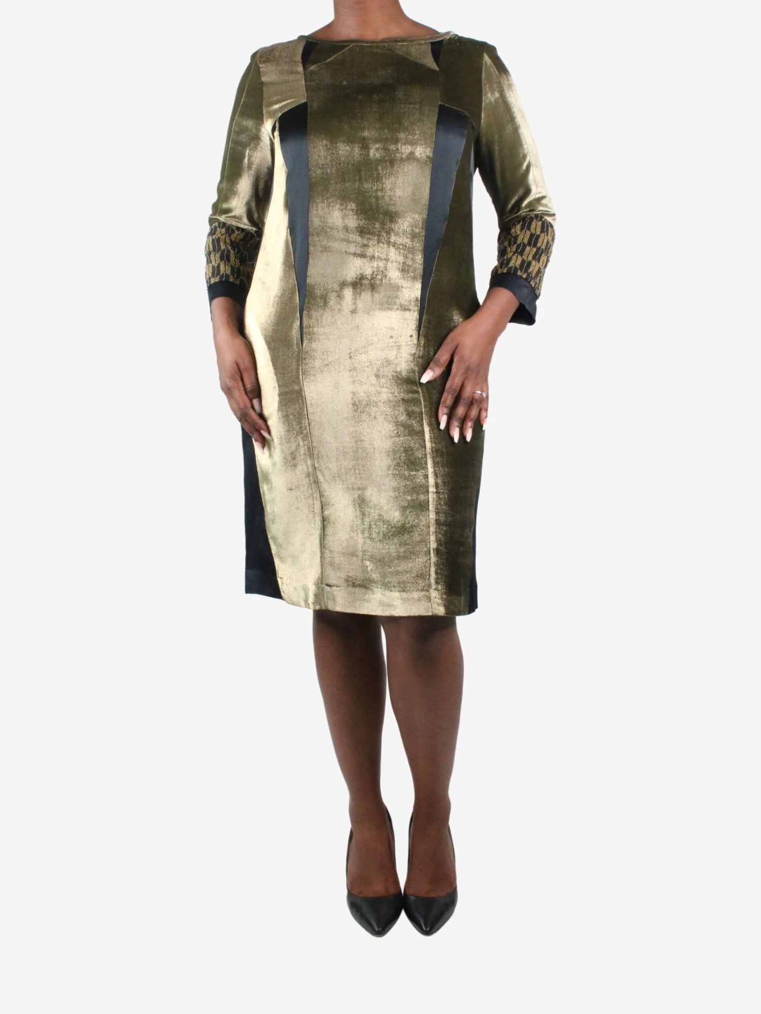 Etro Gold Beats Sleeve Detail Dress - Size UK 12 5 Etro Gold Beats Sleeve Detail Dress - Size UK 12 - Image 3