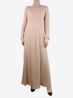 Valentino Pink Silk High-neck Dress - Size UK 14