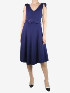 Zimmermann Navy Sleeveless Belted A-line Midi Dress - Size UK 14 -The Dress Suite IMG 9392 34e143d4 727d 48c7 b0af 2b620c66bb85