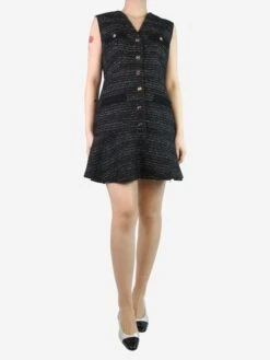 Sandro Black Tweed Sleeveless Dress - Size UK 12 -The Dress Suite IMG 9395 cc9cce8d 6678 45ed be82 beb26aa98a85
