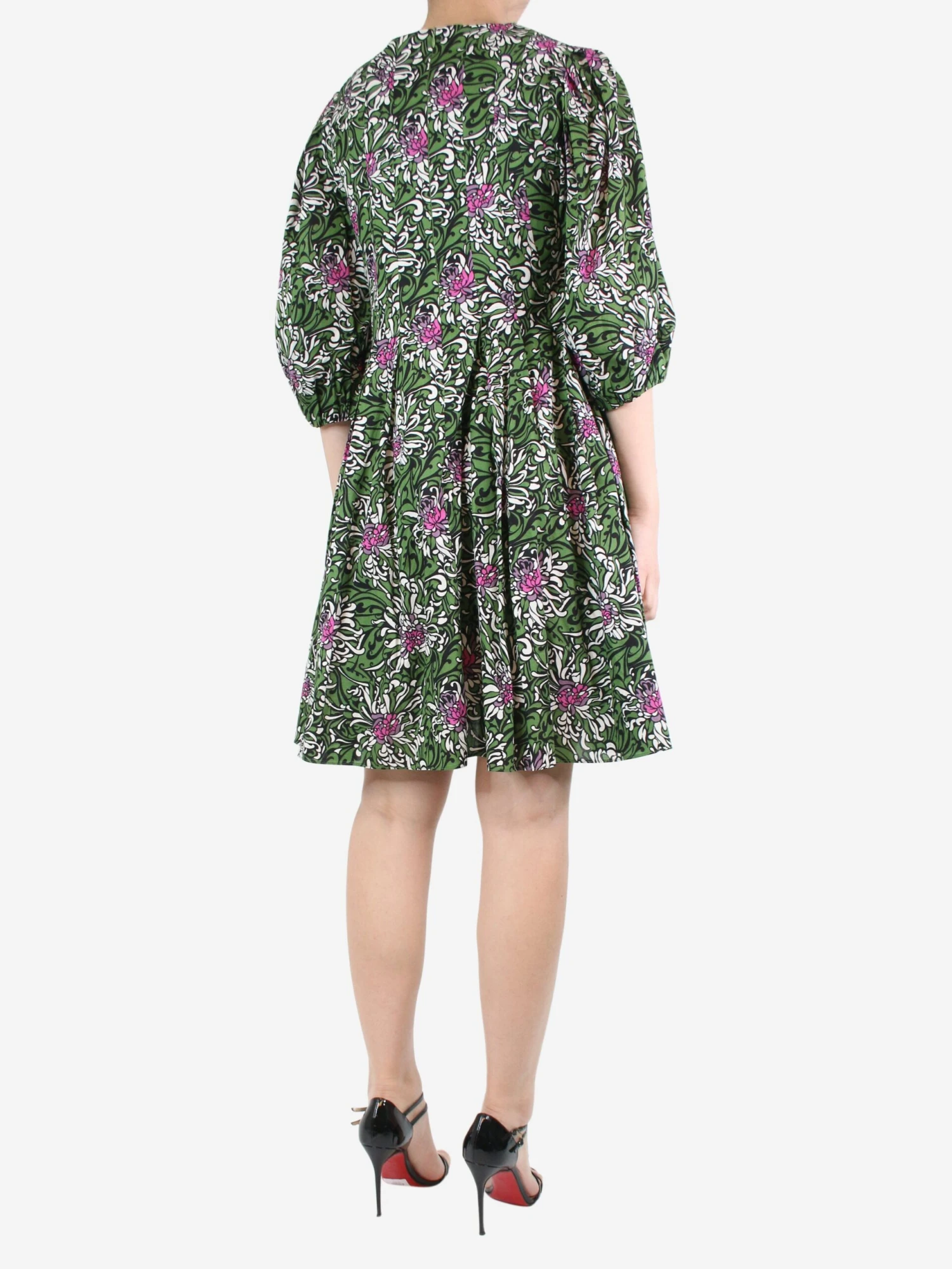 Green Floral Printed Dress - Size UK 12 4 Green Floral Printed Dress - Size UK 12 - Image 2