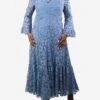 Valentino Blue Bejewlled Lace Dress - Size
