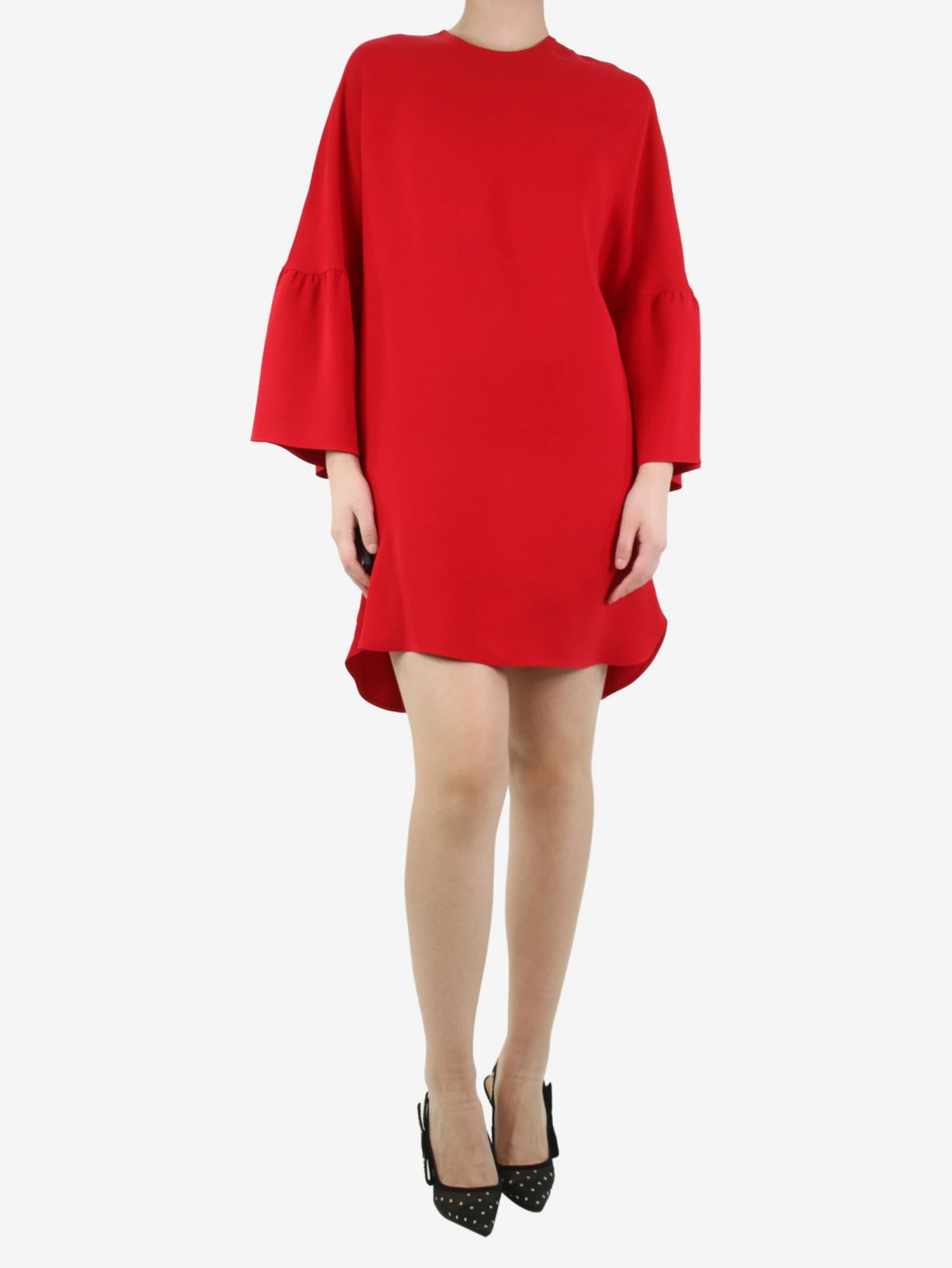 Valentino Red Silk Flare-sleeved Dress - Size UK 8 5 Valentino Red Silk Flare-sleeved Dress - Size UK 8 - Image 3
