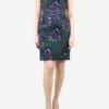 Marni Green Sleeveless Floral-printed Wool-blend Dress - Size UK 6