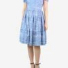 Prada Blue Off-shoulder Pleated Midi Dress - Size UK 10 -The Dress Suite IMG 9682 676249c5 4ac4 4987 bb29 1e22b88d5f1b