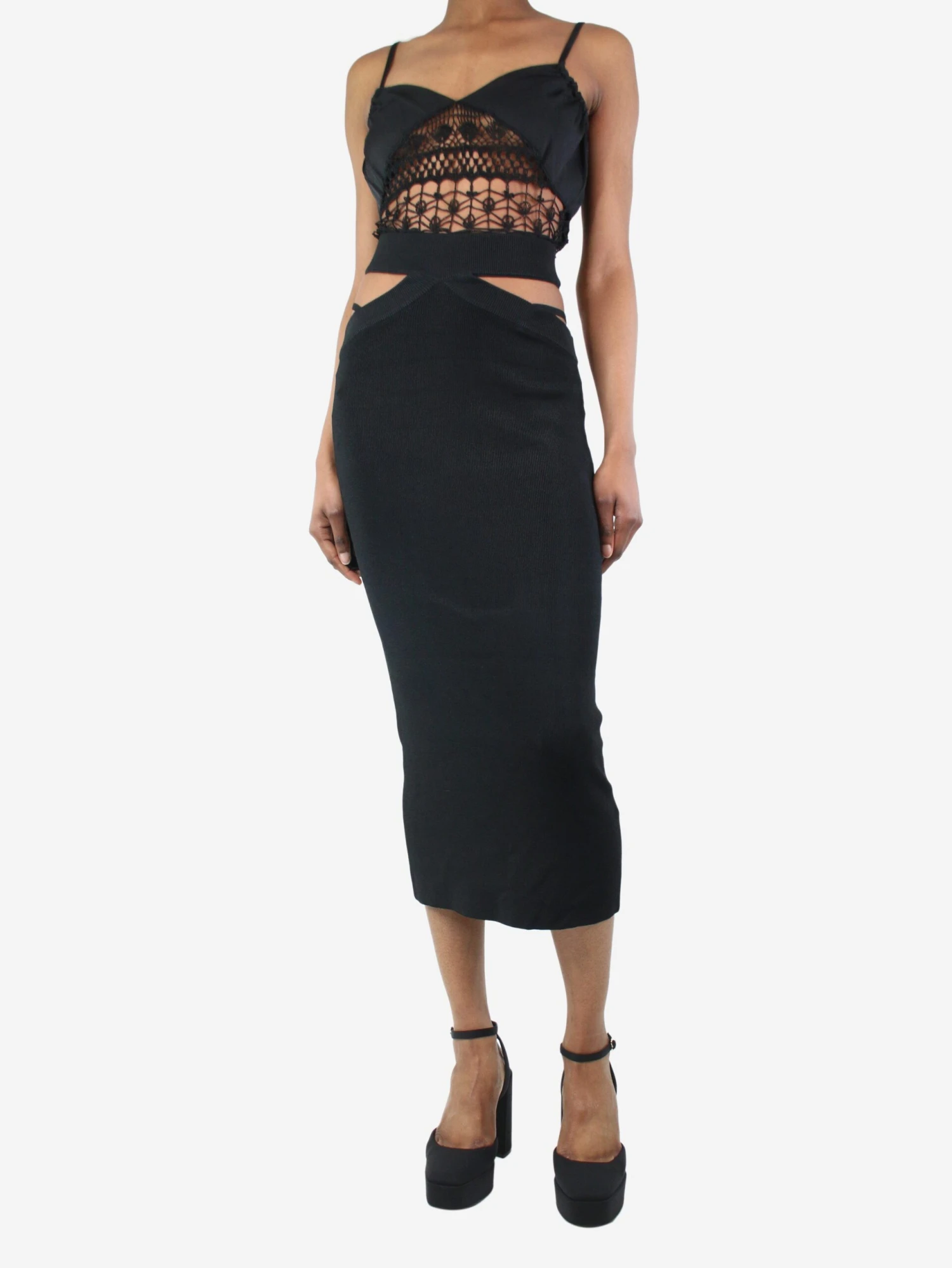 Black Keely Knit Midi Dress - Size S 5 Black Keely Knit Midi Dress - Size S - Image 3