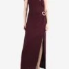 Burgundy Asymmetrical Maxi Dress - Size UK 14