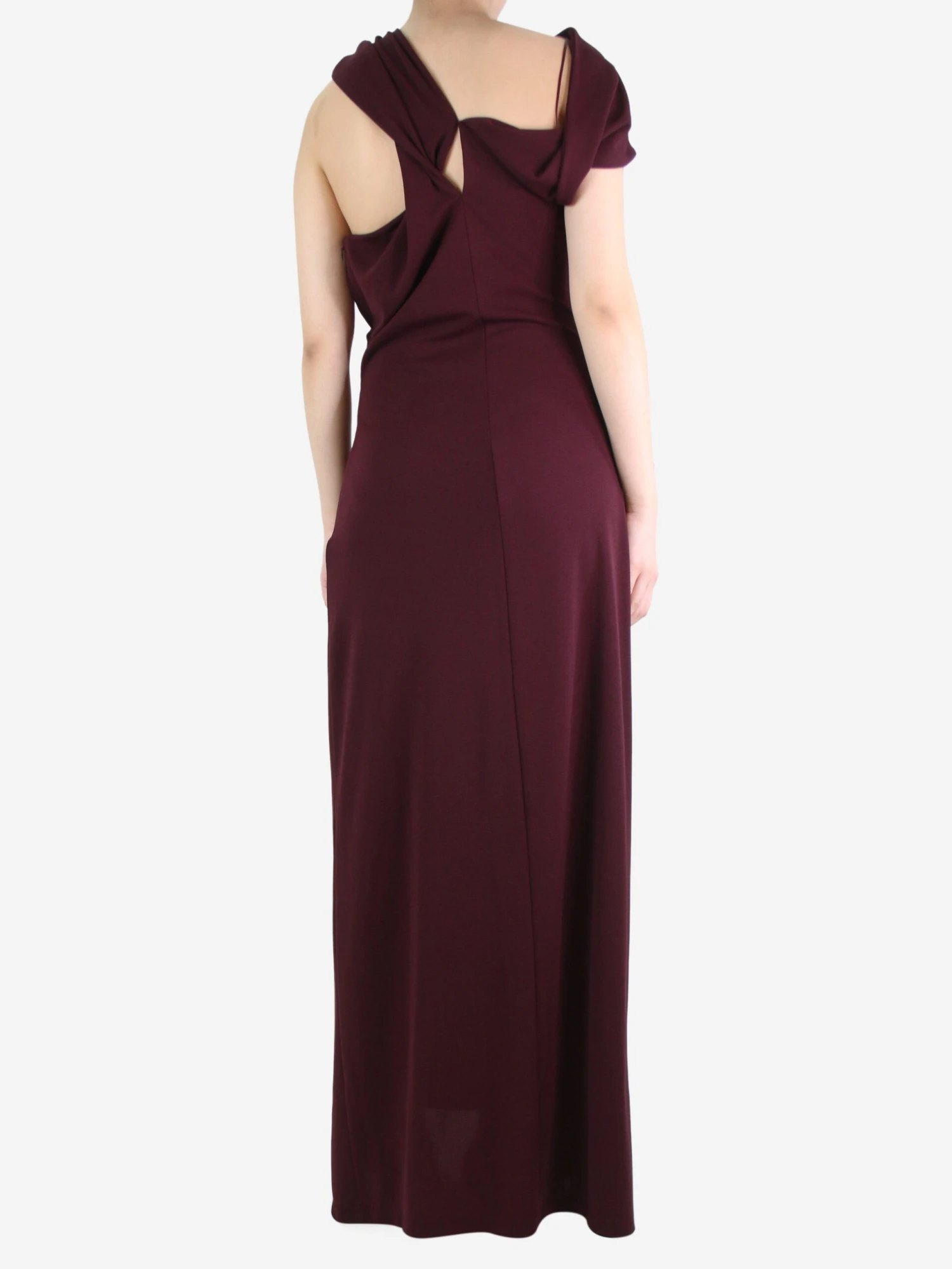 Burgundy Asymmetrical Maxi Dress - Size UK 14 4 Burgundy Asymmetrical Maxi Dress - Size UK 14 - Image 2