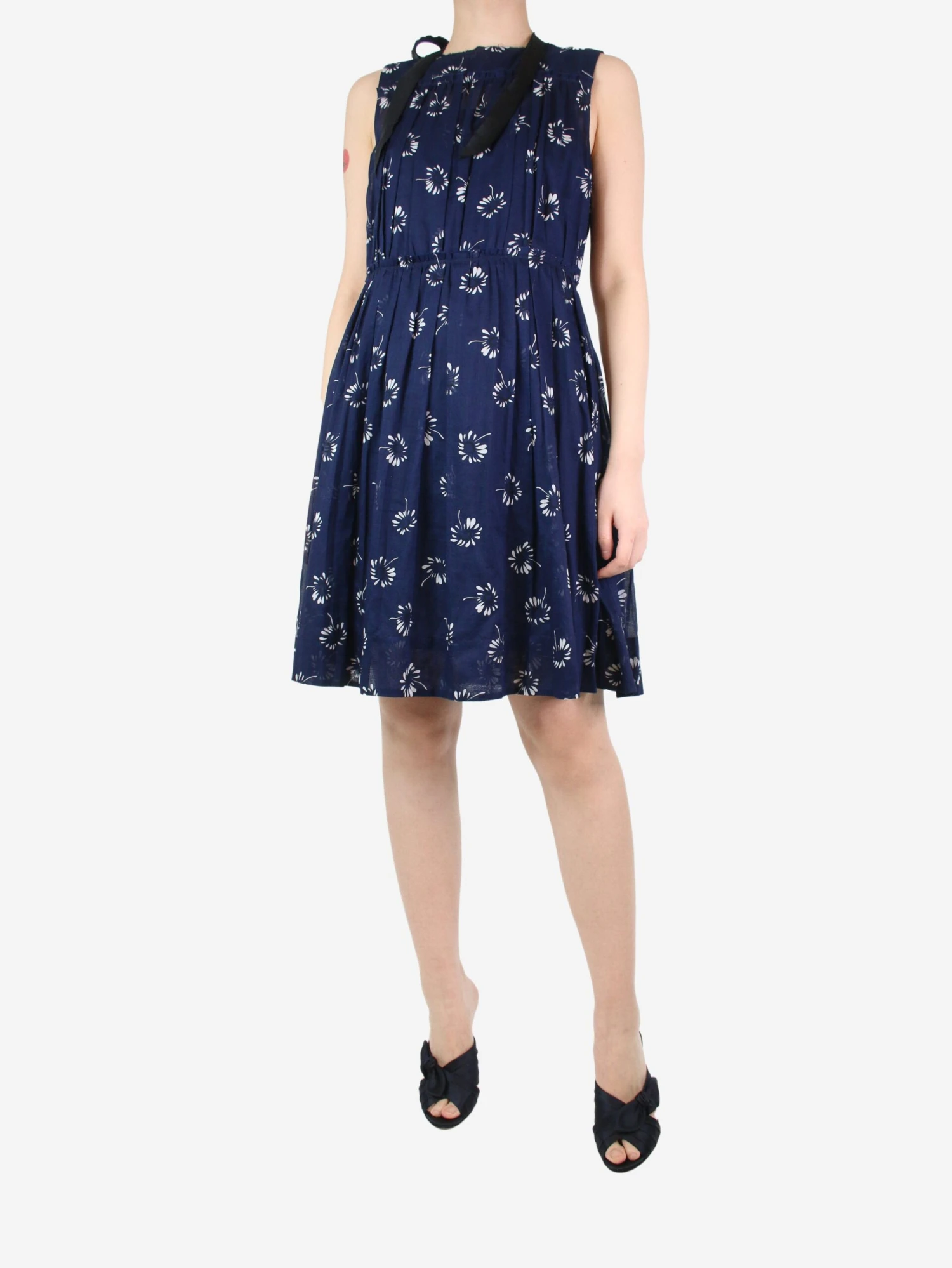 Marc Jacobs Dark Blue Sleeveless Floral Dress - Size UK 8 3 Marc Jacobs Dark Blue Sleeveless Floral Dress - Size UK 8