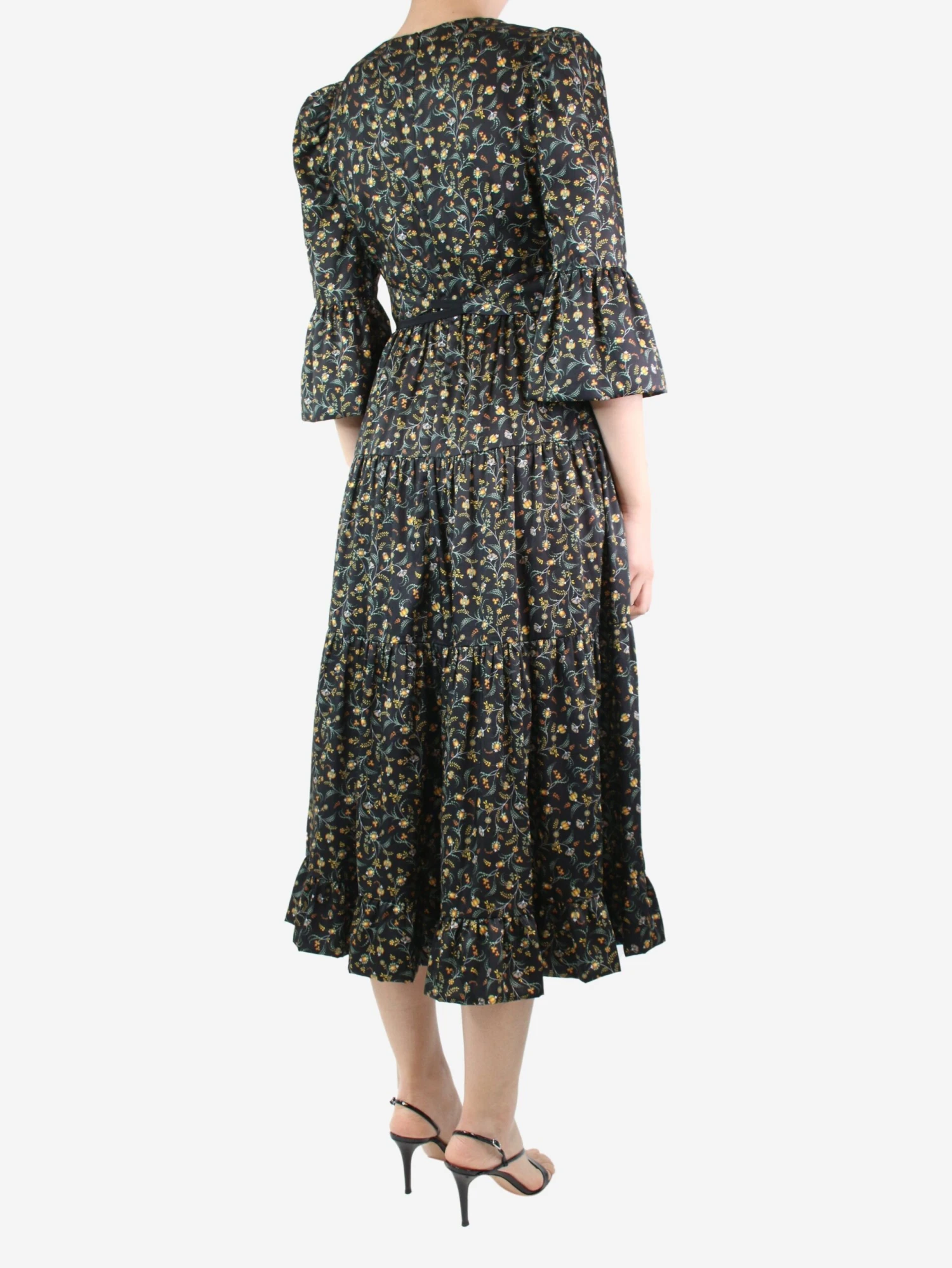 Black Floral Printed Dress - Size UK 8 4 Black Floral Printed Dress - Size UK 8 - Image 2