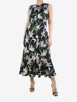 Black Sleeveless Floral Dress - Size UK 14 -The Dress Suite IMG 9878 d63919c5 b7f1 4722 9bb3 ecda527222b6