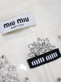 Miu Miu Cream Bejewelled Mini Dress - Size L -The Dress Suite IMG 9915 f184157b 0558 4964 97a2 3a3044b98d3c