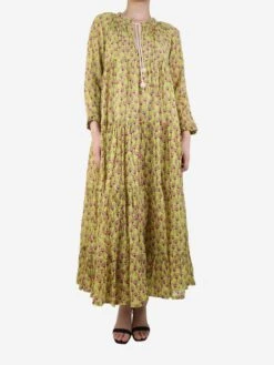 Yellow And Pink Floral Printed Dress - Size S -The Dress Suite IMG 9922 117ce6a8 276d 4c78 9b5f d50e303134cc