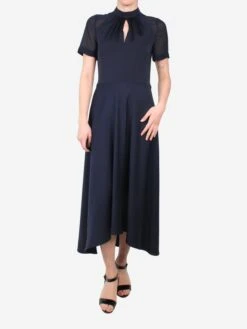 ME+EM Blue Short-sleeved Asymmetric Midi Dress - Size UK 8 -The Dress Suite IMG 9943 7a612840 958c 4dad a8f8 54c934a84367
