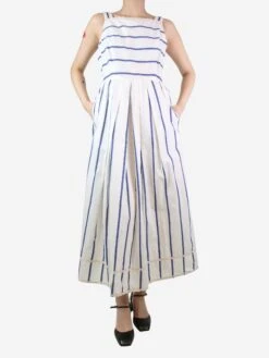 Weekend Max Mara White Sleeveless Striped Midi Dress - Size UK 12 7 Weekend Max Mara White Sleeveless Striped Midi Dress - Size UK 12 -The Dress Suite IMG 9968 985abf43 1be1 46d9 8893 cf9d540ba39b