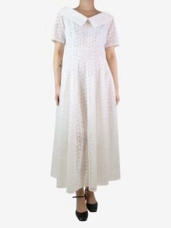 Philosophy White Broderie Anglaise Maxi Dress - Size UK 12 -The Dress Suite IMG 9976