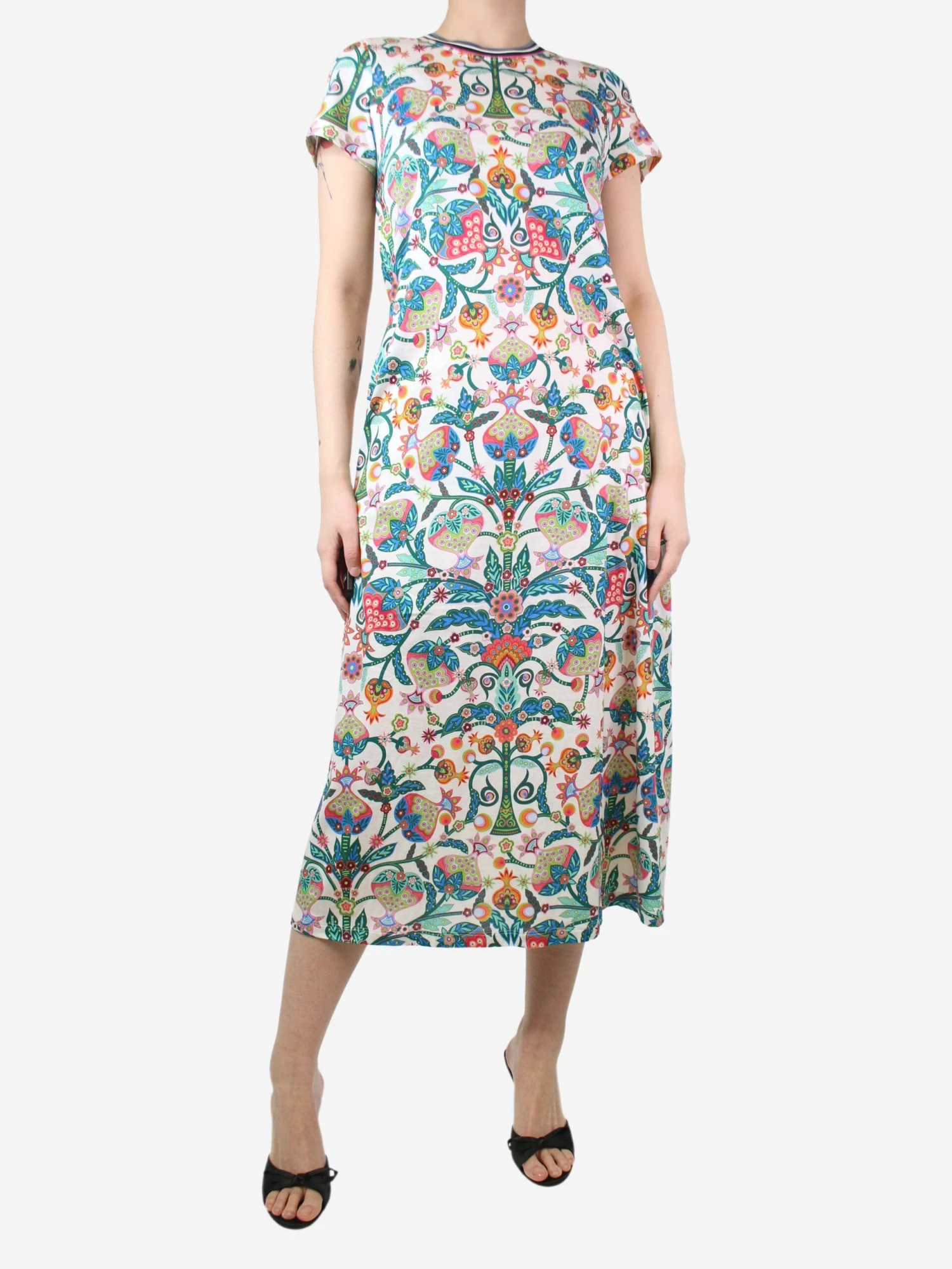 Multi Printed Sporty Swing Midi Dress - Size M 5 Multi Printed Sporty Swing Midi Dress - Size M - Image 3